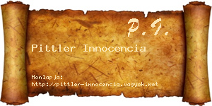 Pittler Innocencia névjegykártya